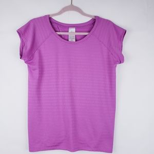 Studio Capezio Womens Athletic Shirt Purple open tie back Stretch